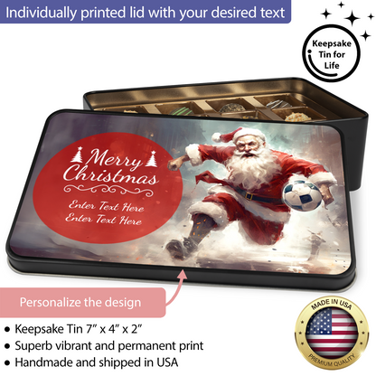 Santa Merry Christmas Handmade Chocolates In A Personalized Keepsake Tin