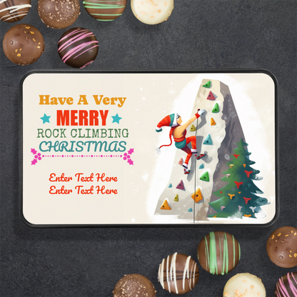 Have A Merry Rock Climbing Christmas Tin Of Handmade Chocolates