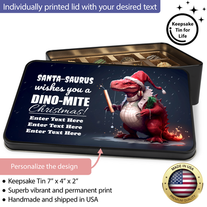 Santa Saurus Tin Of Handmade Truffles