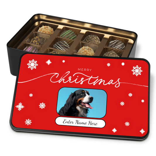 Merry Christmas Dog Mom Handmade Chocolates In A Personalized Keepsake Tin