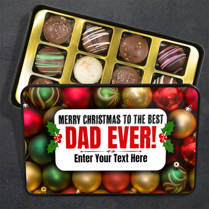 Merry Christmas To The Best Dad Ever Handmade Chocolates In A Personalized Keepsake Tin