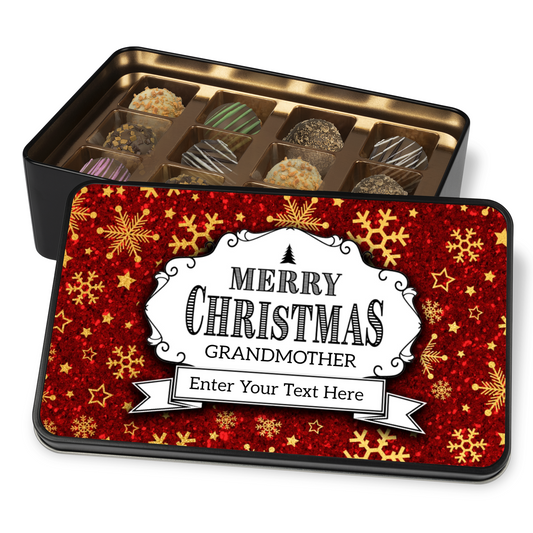 Merry Christmas Grandmother Handmade Chocolates In A Personalized Keepsake Tin