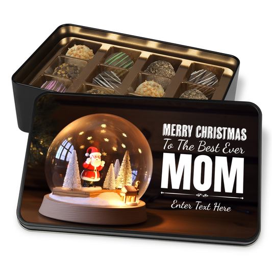 Merry Christmas To The Best Mom Ever Handmade Chocolates In A Personalized Keepsake Tin