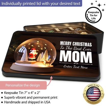 Merry Christmas To The Best Mom Ever Handmade Chocolates In A Personalized Keepsake Tin