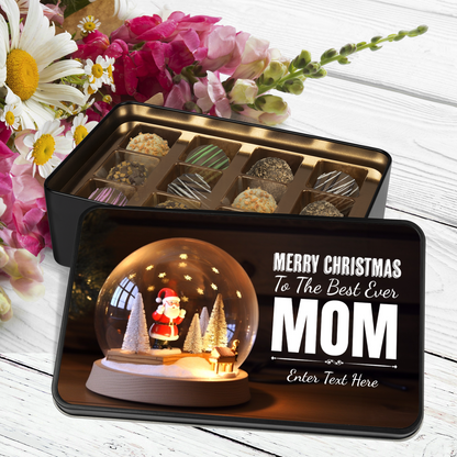 Merry Christmas To The Best Mom Ever Handmade Chocolates In A Personalized Keepsake Tin