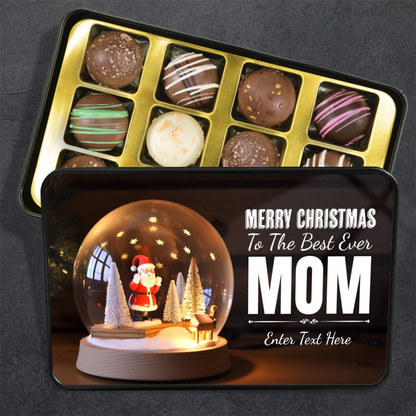 Merry Christmas To The Best Mom Ever Handmade Chocolates In A Personalized Keepsake Tin