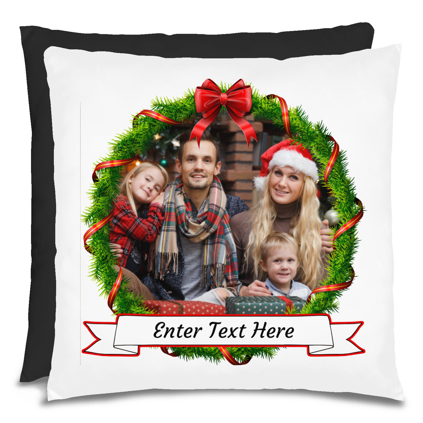 Personalized Christmas Family Photo Pillow