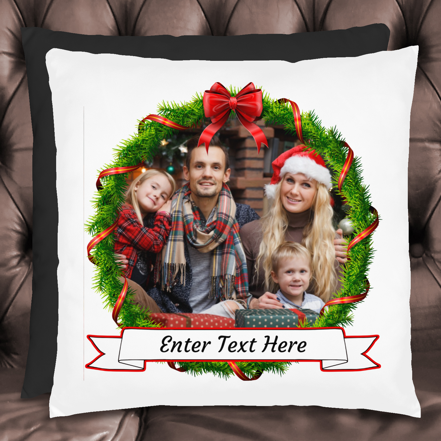 Personalized Christmas Family Photo Pillow