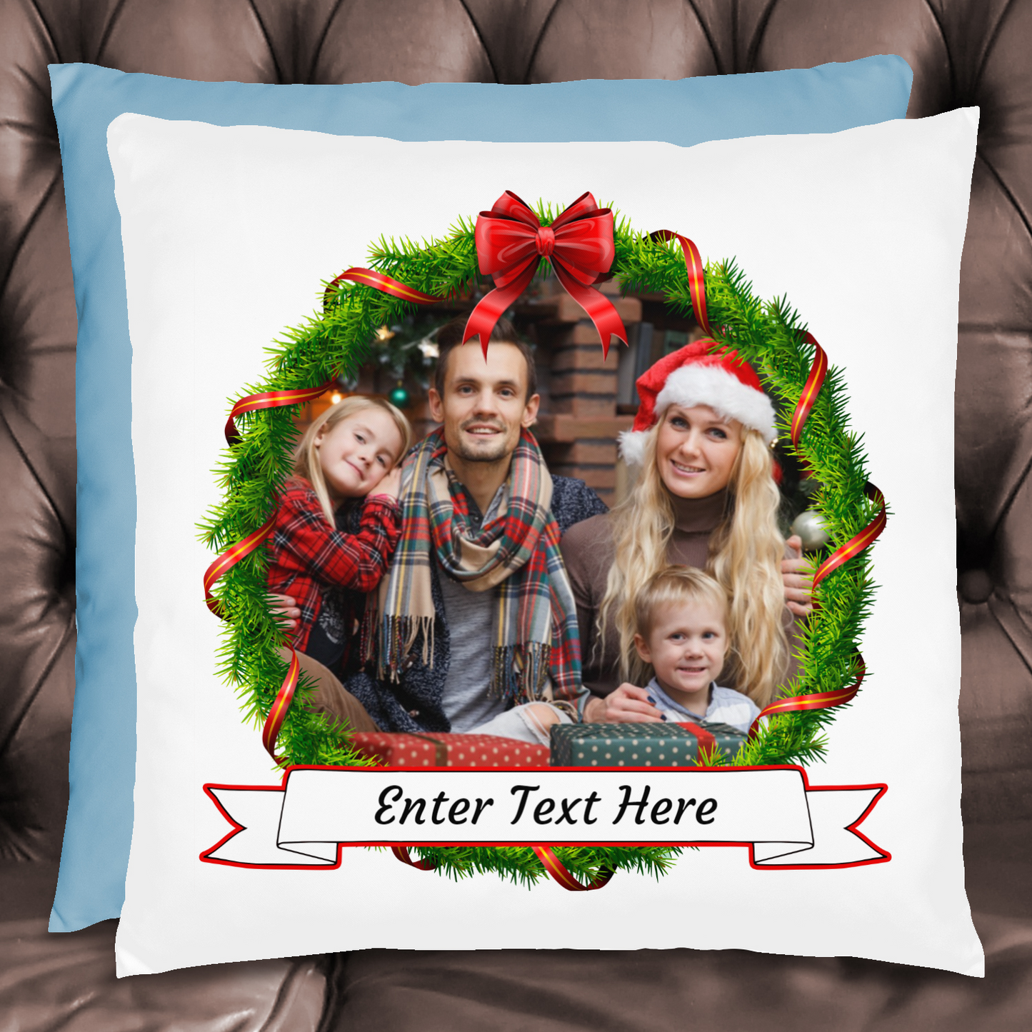 Personalized Christmas Family Photo Pillow