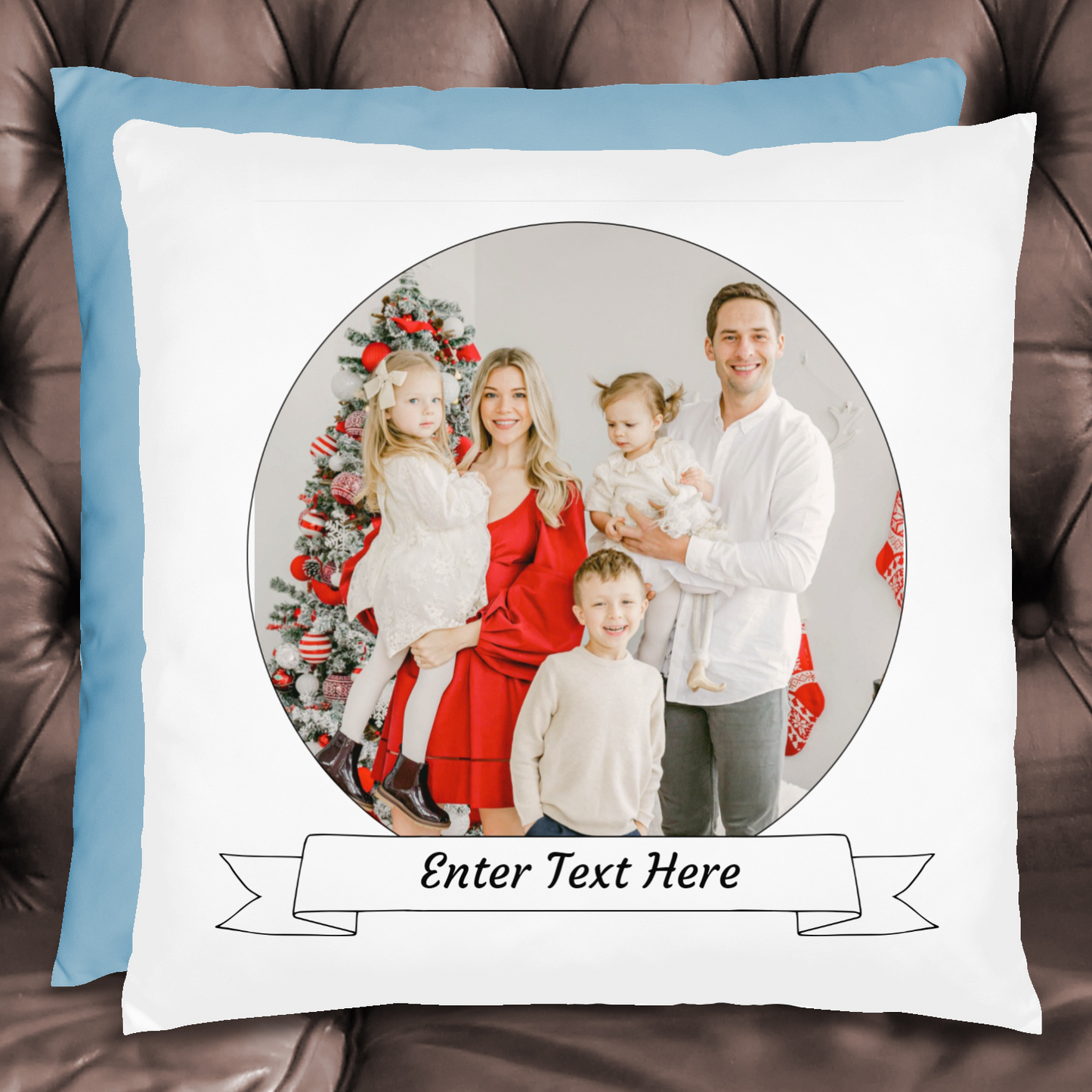 Personalized Family Pillow - Sky Blue