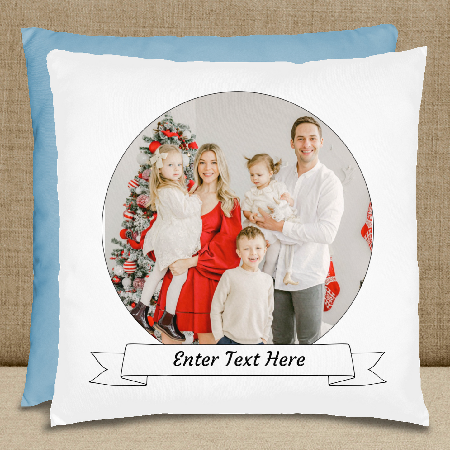 Personalized Family Pillow - Sky Blue