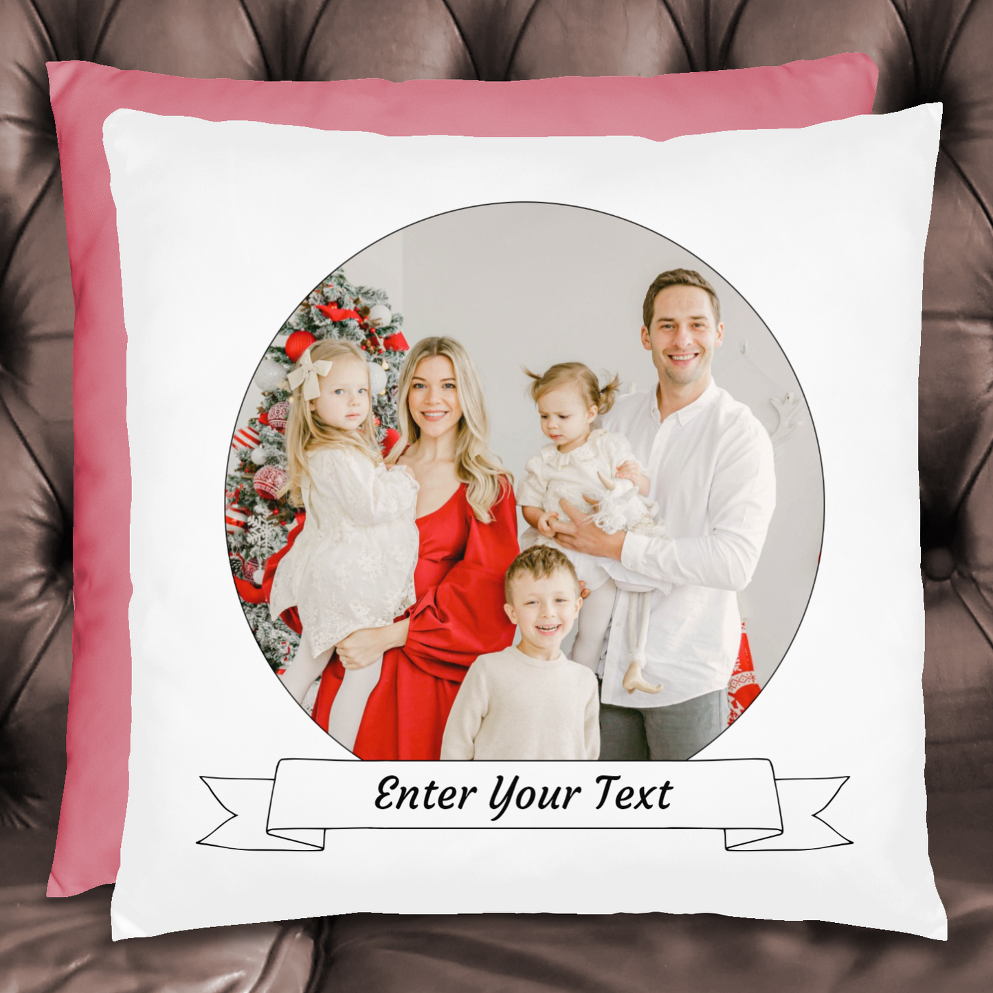 Personalized Family Pillow - Dusty Pink