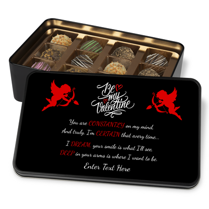 Be My Valentine Tin Of Handmade Chocolates