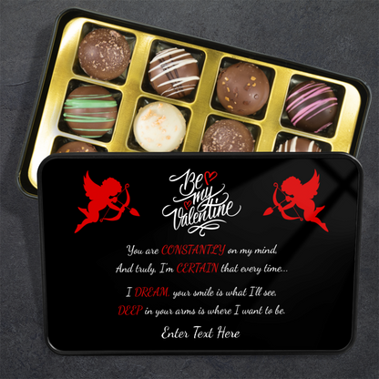 Be My Valentine Tin Of Handmade Chocolates