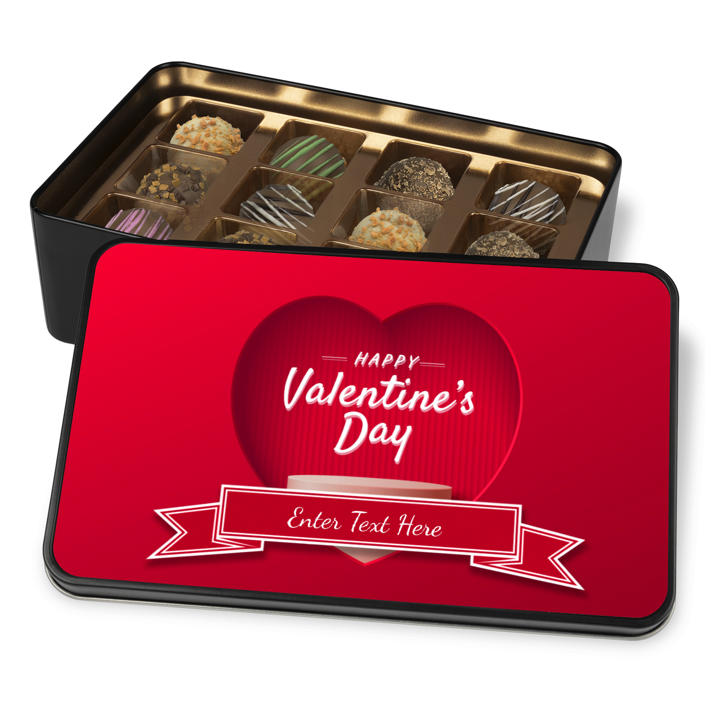 Happy Valentines Day Tin Of Handmade Chocolates