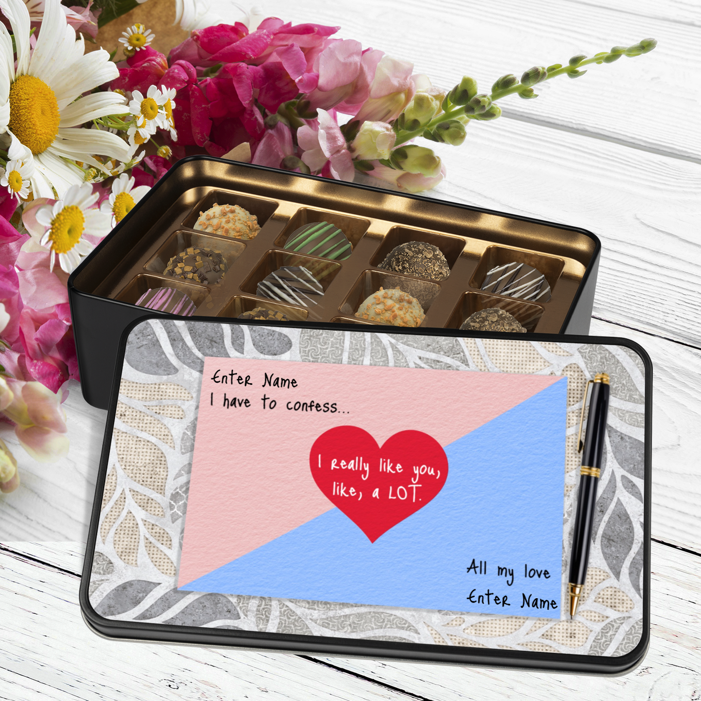 I Have To Confess Handmade Chocolates In A Personalized Keepsake Tin