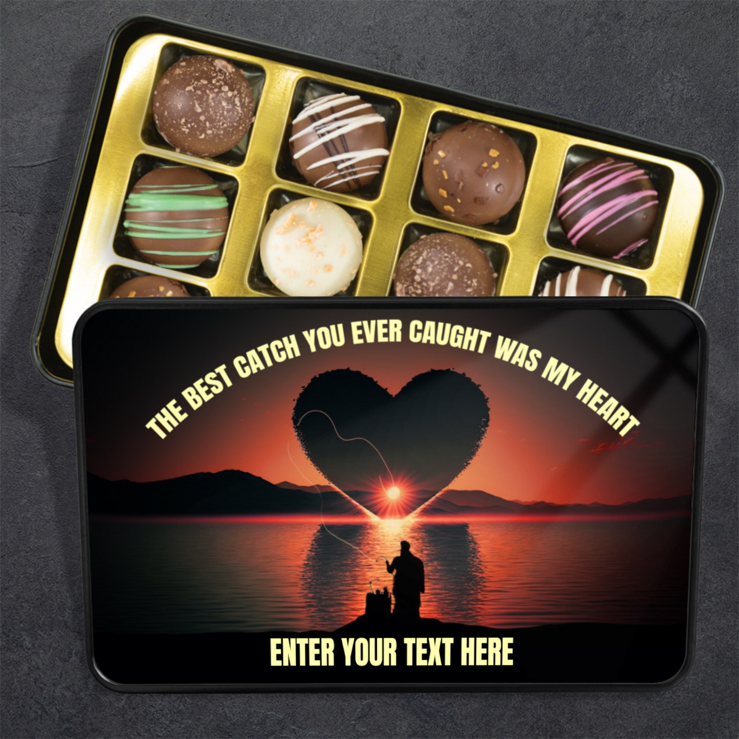 The Best Catch That Ever Caught Your Heart Handmade Chocolates In A Personalized Keepsake Tin