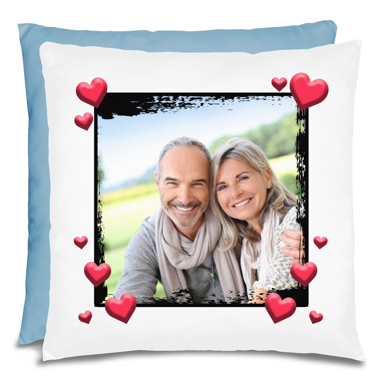 Personalized Heart Photo Valentines Pillow Sentiment House