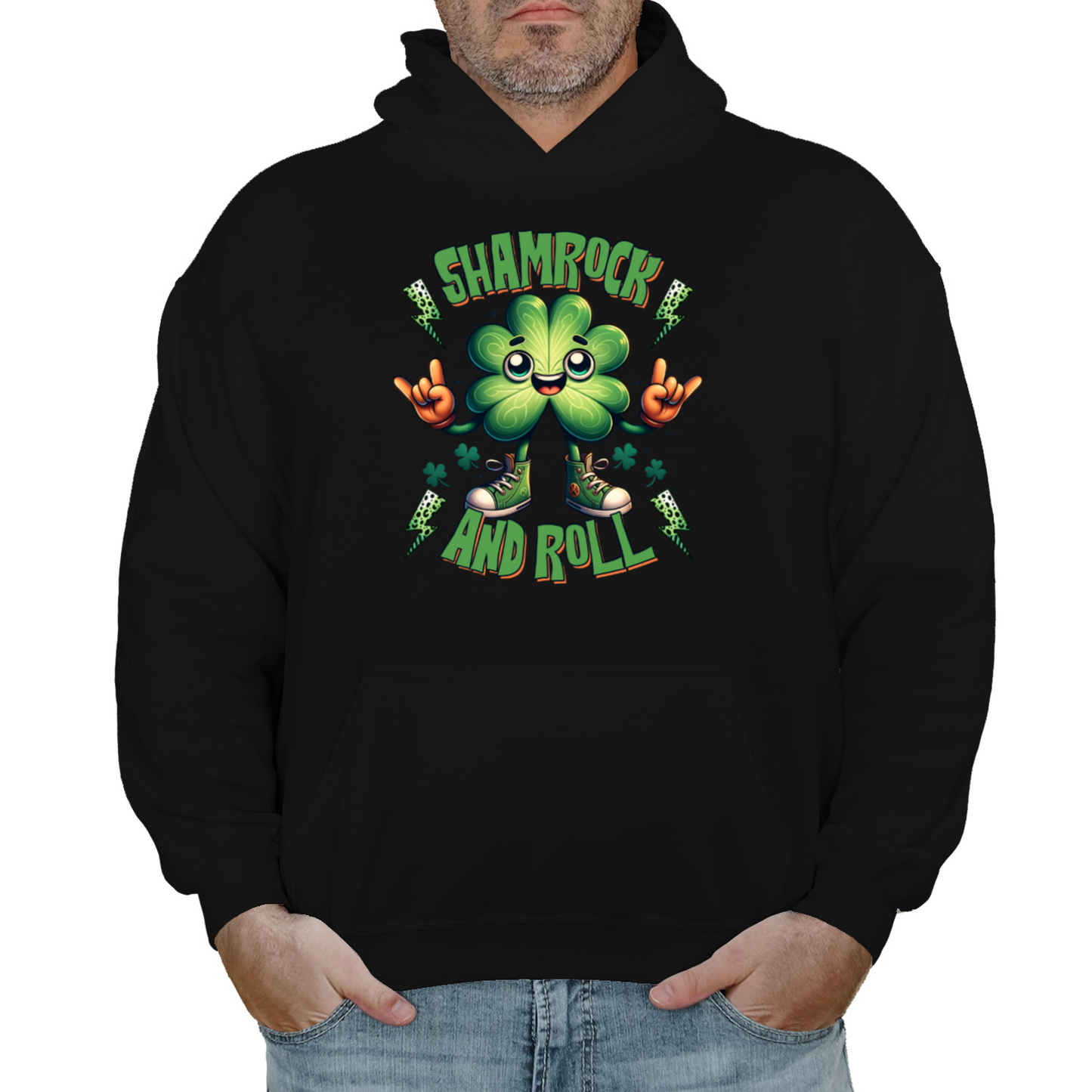 Shamrock and Roll St Patrick's Day Hoodie