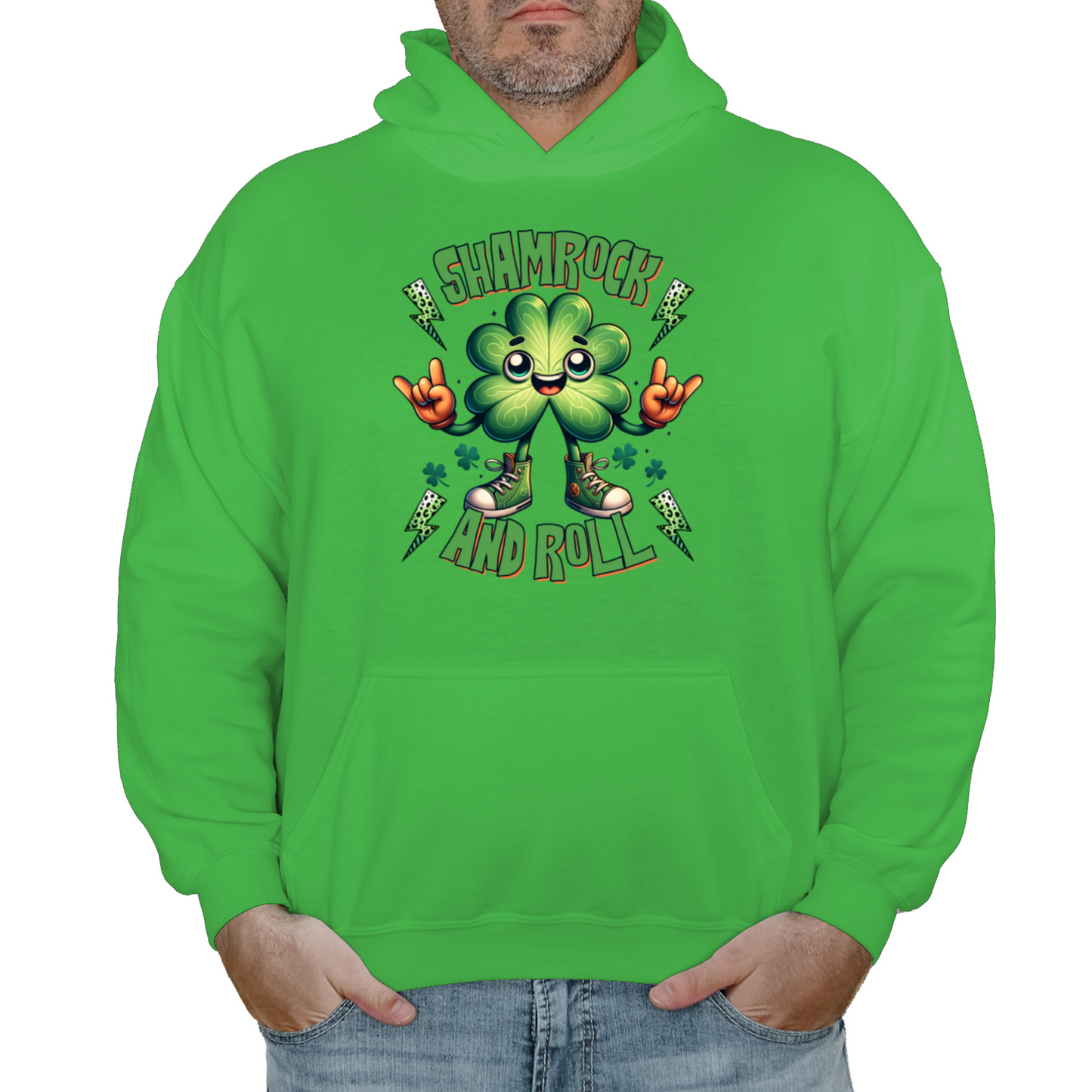 Shamrock and Roll St Patrick's Day Hoodie