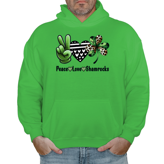 Peace Love Shamrocks St Patrick's Day Hoodie