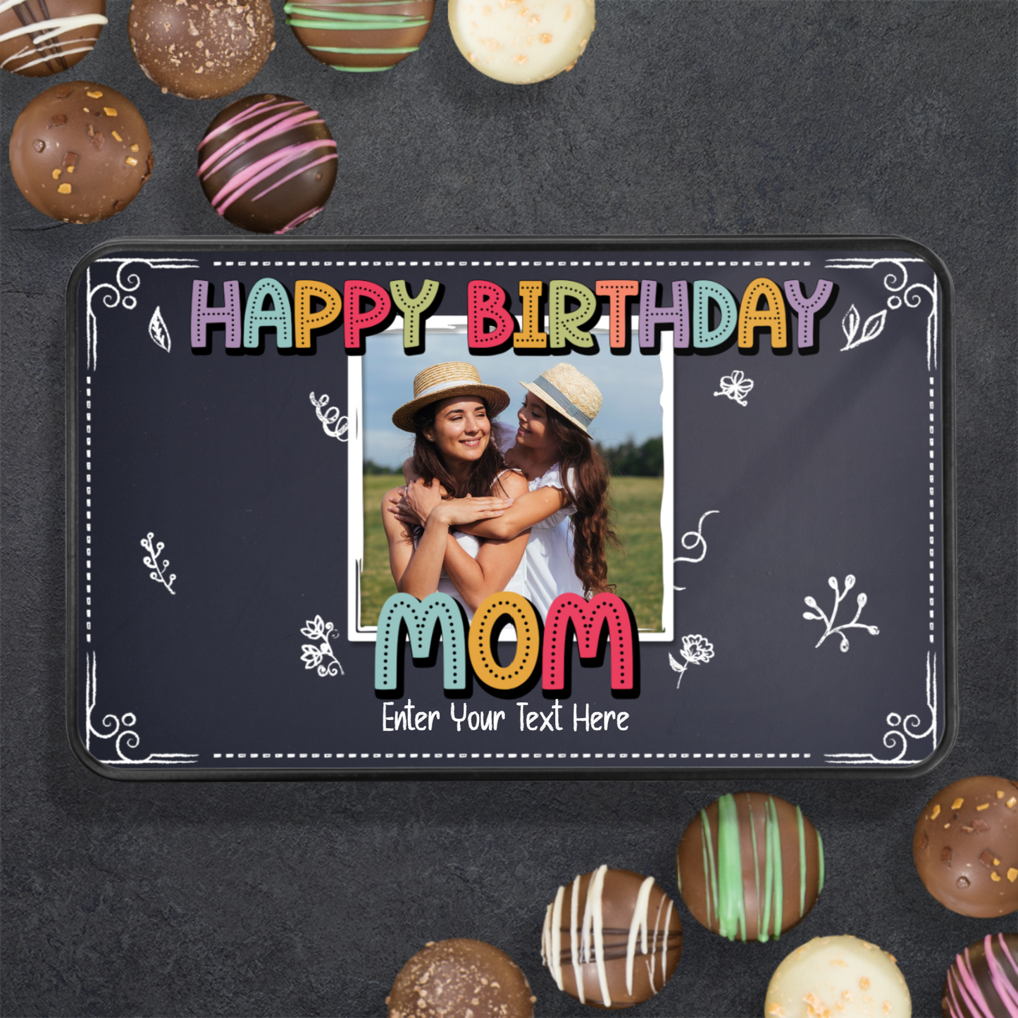 Happy Birthday Mom  Handmade Chocolates In A Personalized Keepsake Tin