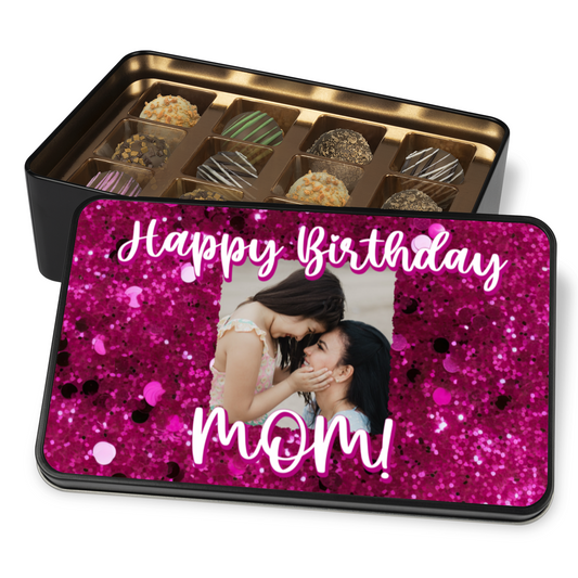 Happy Birthday Mom Handmade Chocolates In A Personalized Keepsake Tin