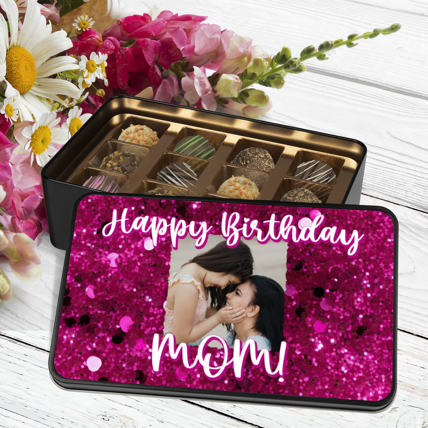 Happy Birthday Mom Handmade Chocolates In A Personalized Keepsake Tin