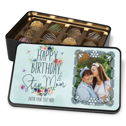 Happy Birthday Step Mom Handmade Chocolates In A Personalized Keepsake Tin