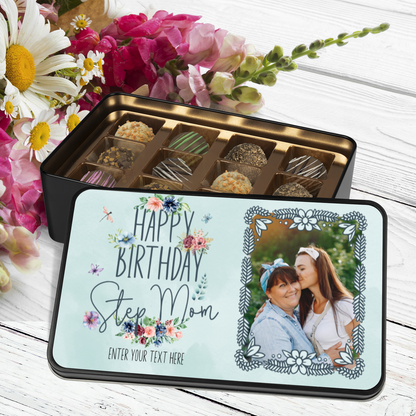 Happy Birthday Step Mom Handmade Chocolates In A Personalized Keepsake Tin