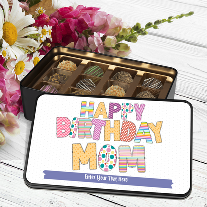 Happy Birthday Mom Handmade Chocolates In A Personalized Keepsake Tin