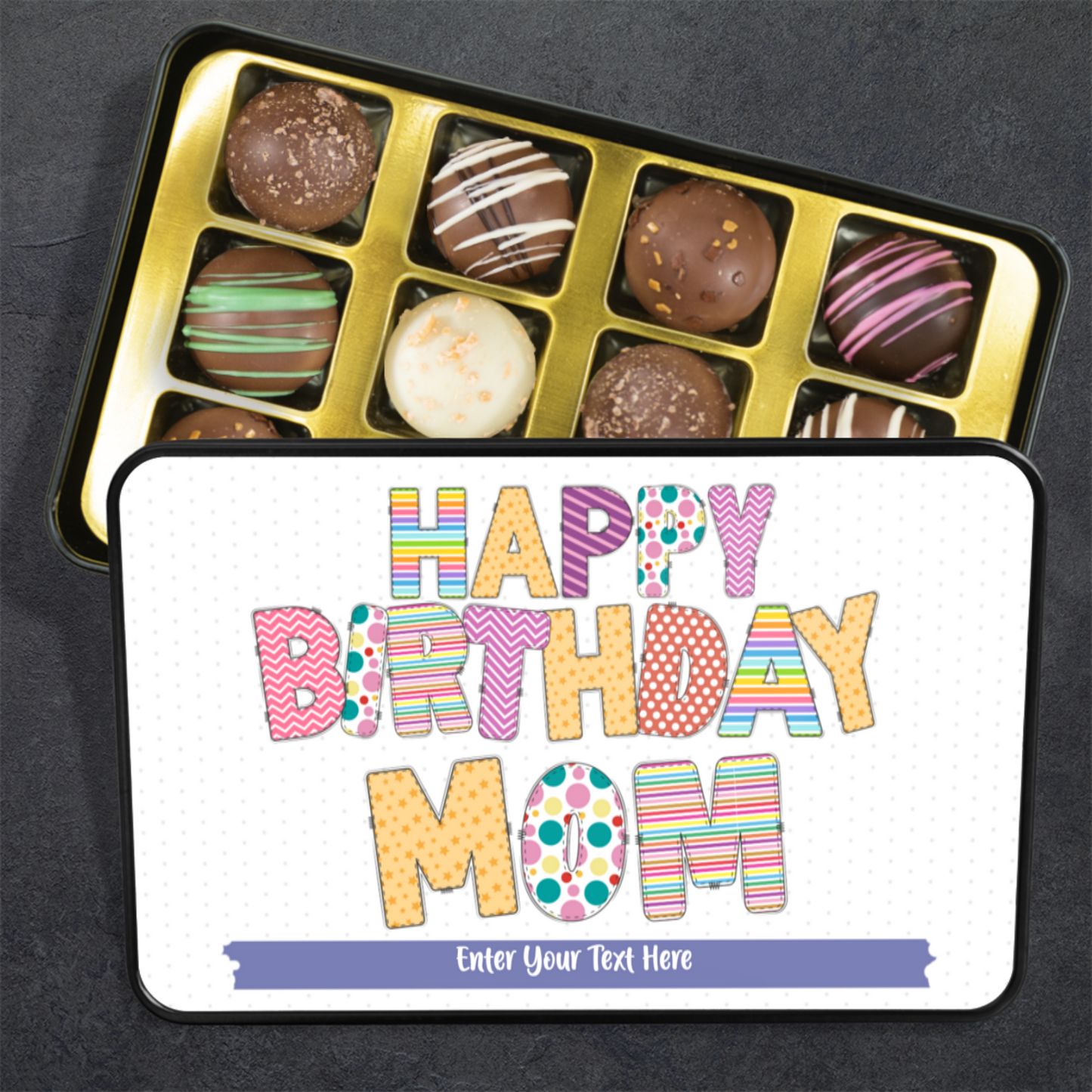 Happy Birthday Mom Handmade Chocolates In A Personalized Keepsake Tin