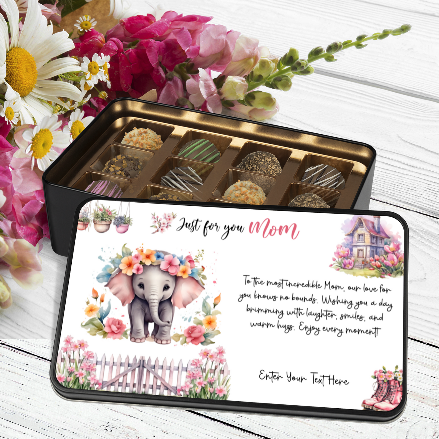 Just For You Mom Handmade Chocolates In A Personalized Keepsake Tin