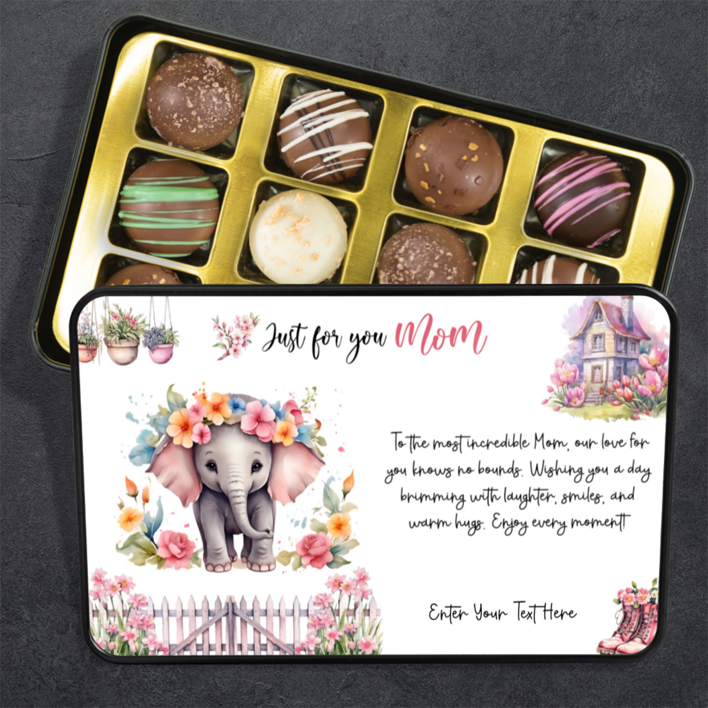 Just For You Mom Handmade Chocolates In A Personalized Keepsake Tin