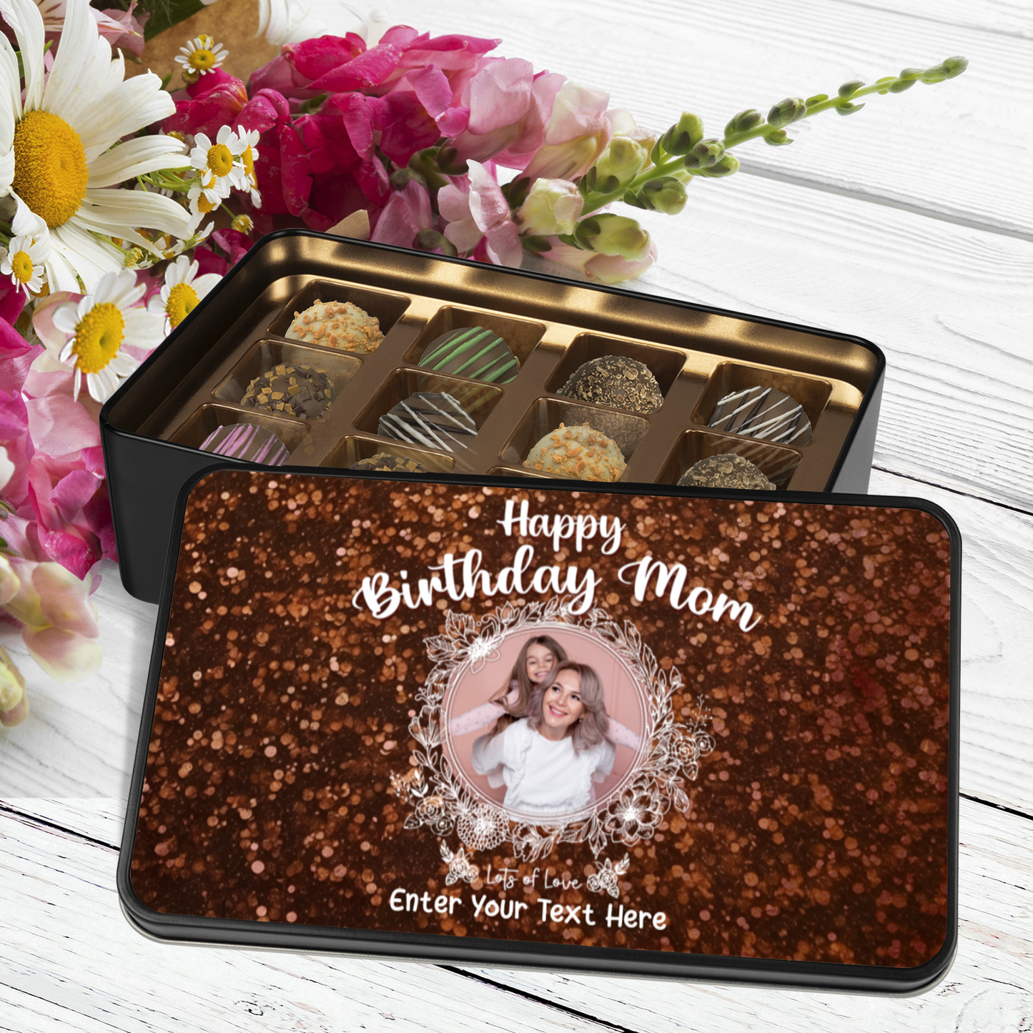 Happy Birthday Mom Handmade Chocolates In A Personalized Keepsake Tin