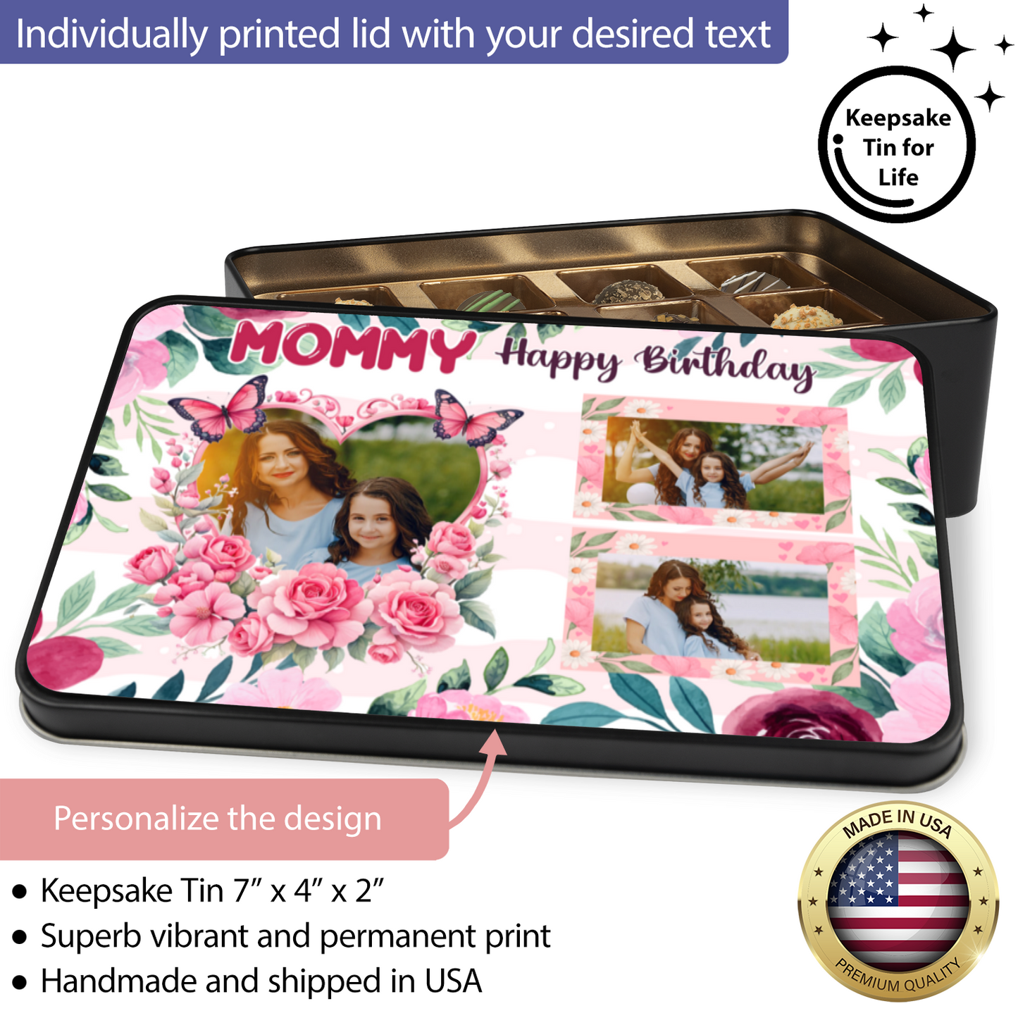 Happy Birthday Mommy Handmade Chocolates In A Personalized Keepsake Tin