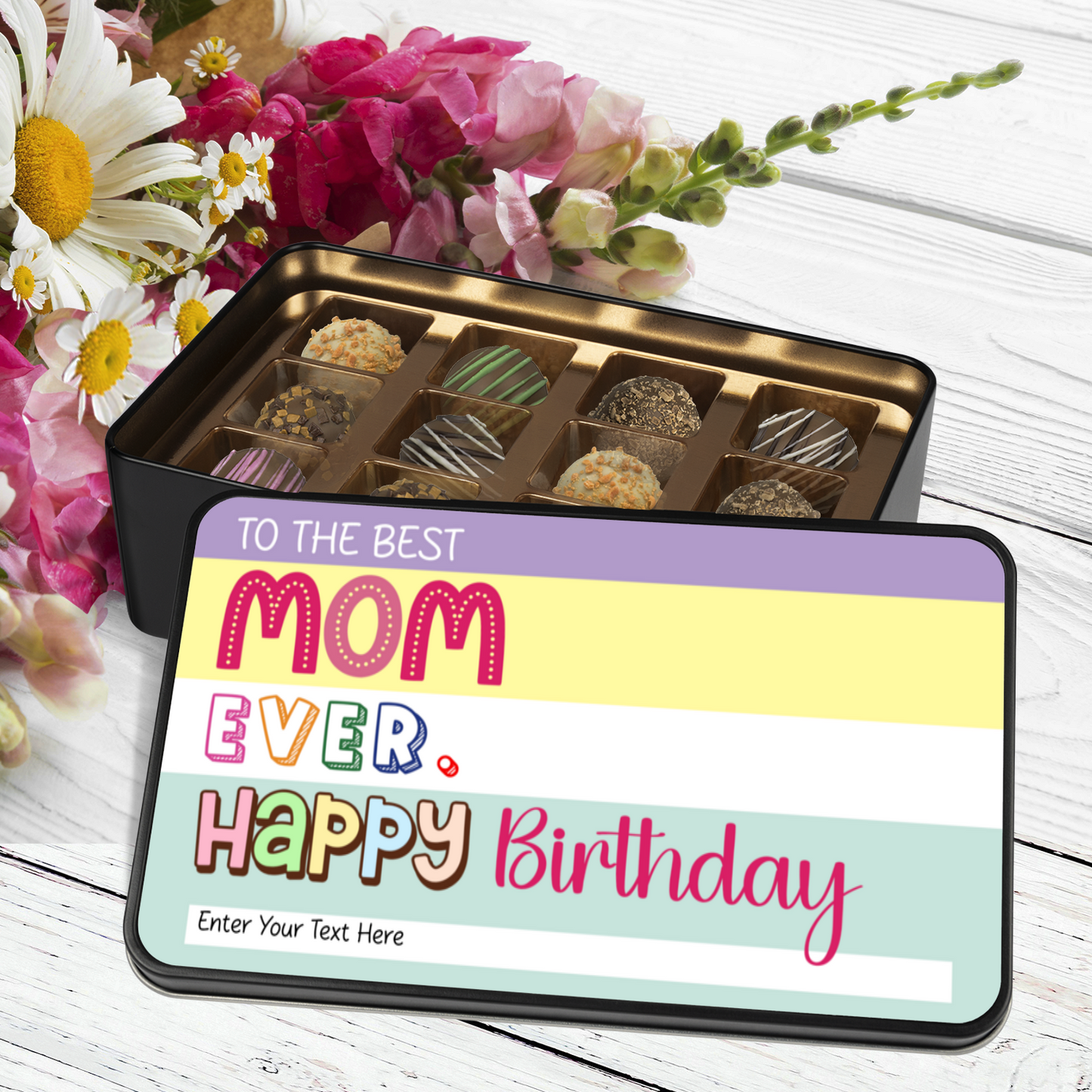 To The Best Mom Ever Handmade Chocolates In A Personalized Keepsake Tin