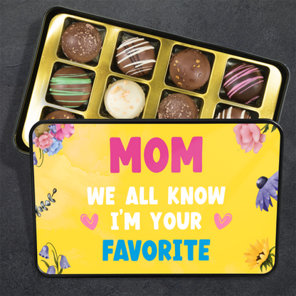 Mom I'm Your Favorite Handmade Chocolates In A Keepsake Tin