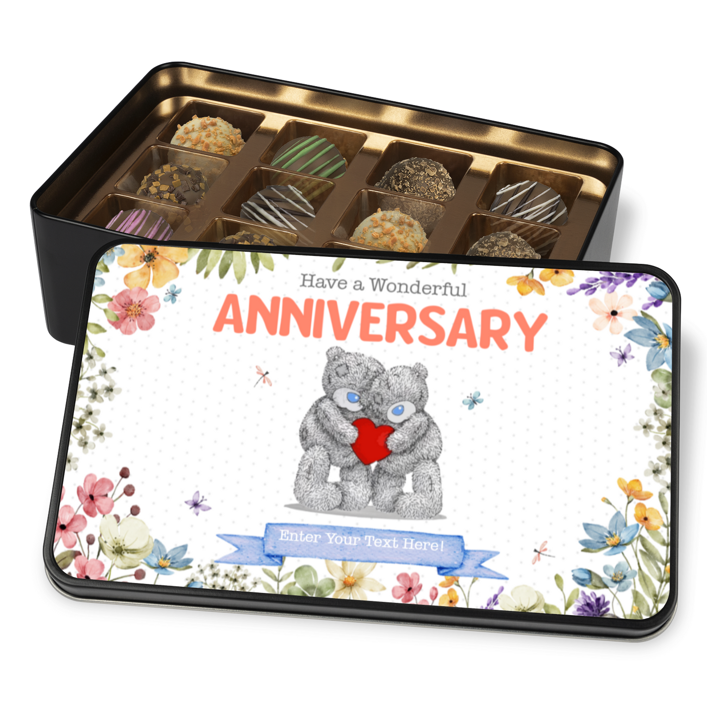 Happy Anniversary Mom & Dad Handmade Chocolates In A Personalized Keepsake Tin