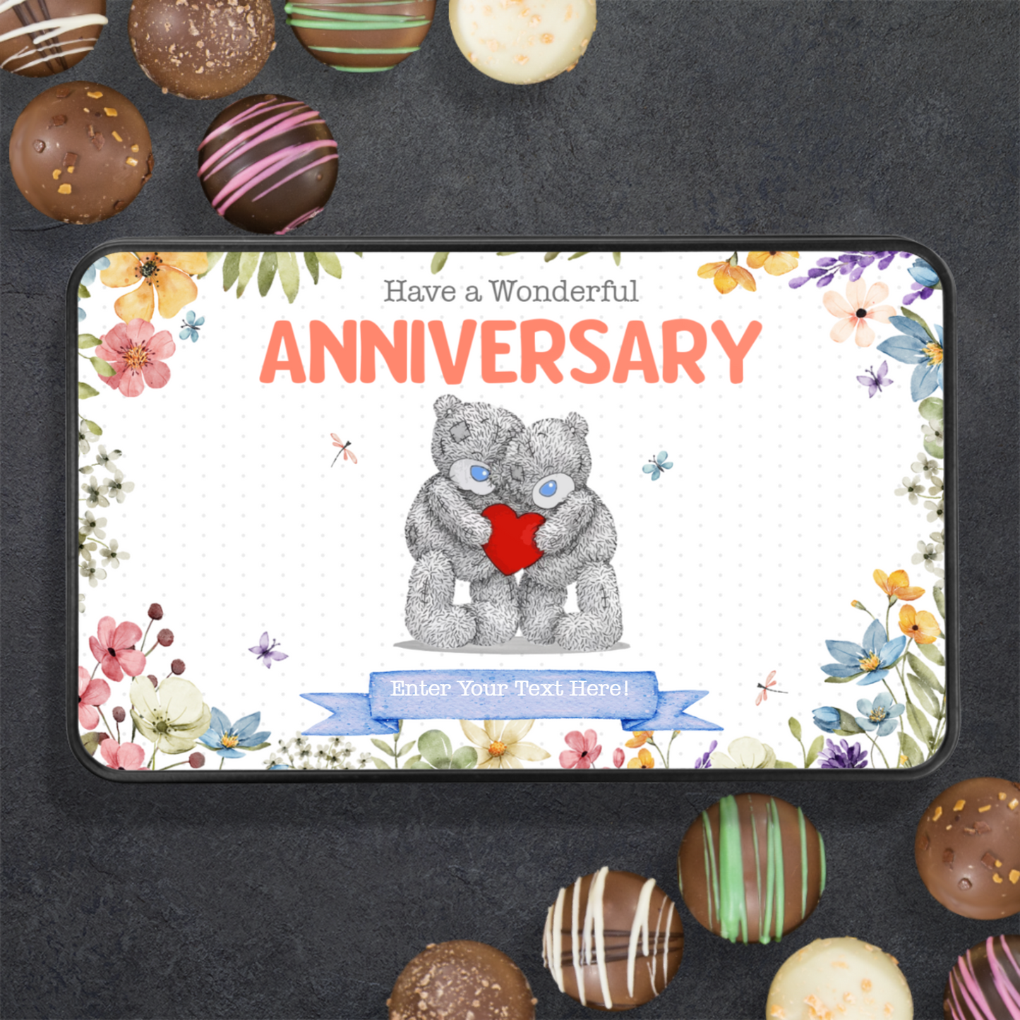 Happy Anniversary Mom & Dad Handmade Chocolates In A Personalized Keepsake Tin