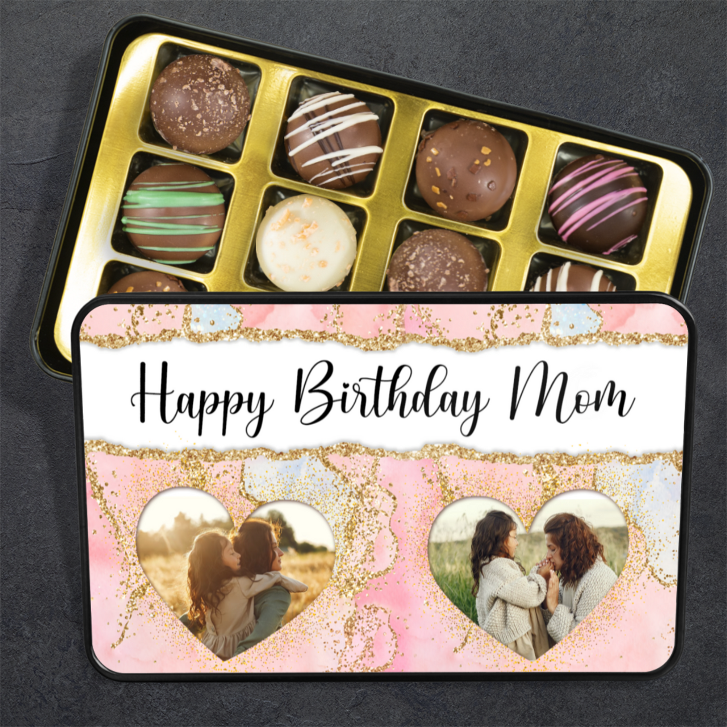 Happy Birthday Mom Handmade Chocolates In A Personalized Keepsake Tin