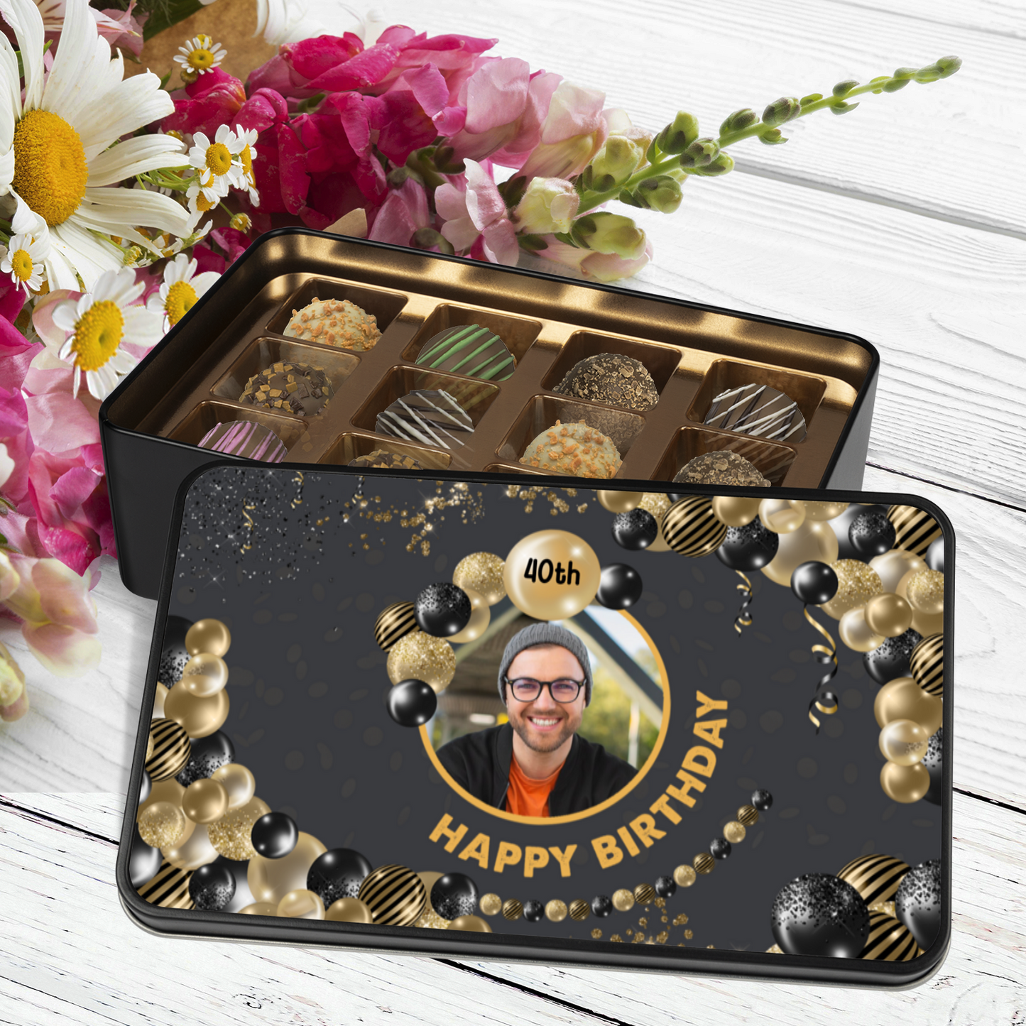 Happy Birthday Handmade Chocolates In A Personalized Keepsake Tin