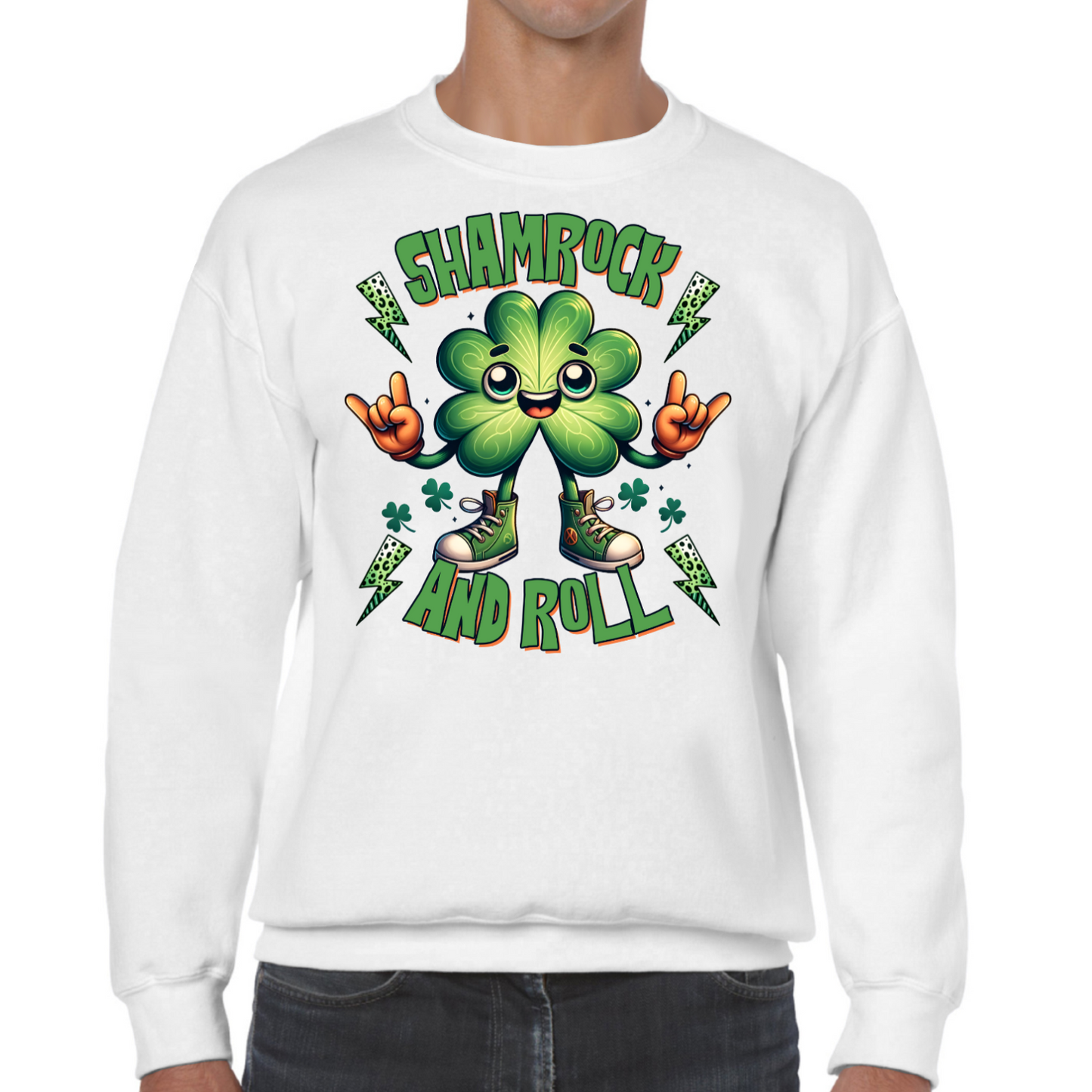 Shamrock and Roll St Patrick's Day Sweatshirt