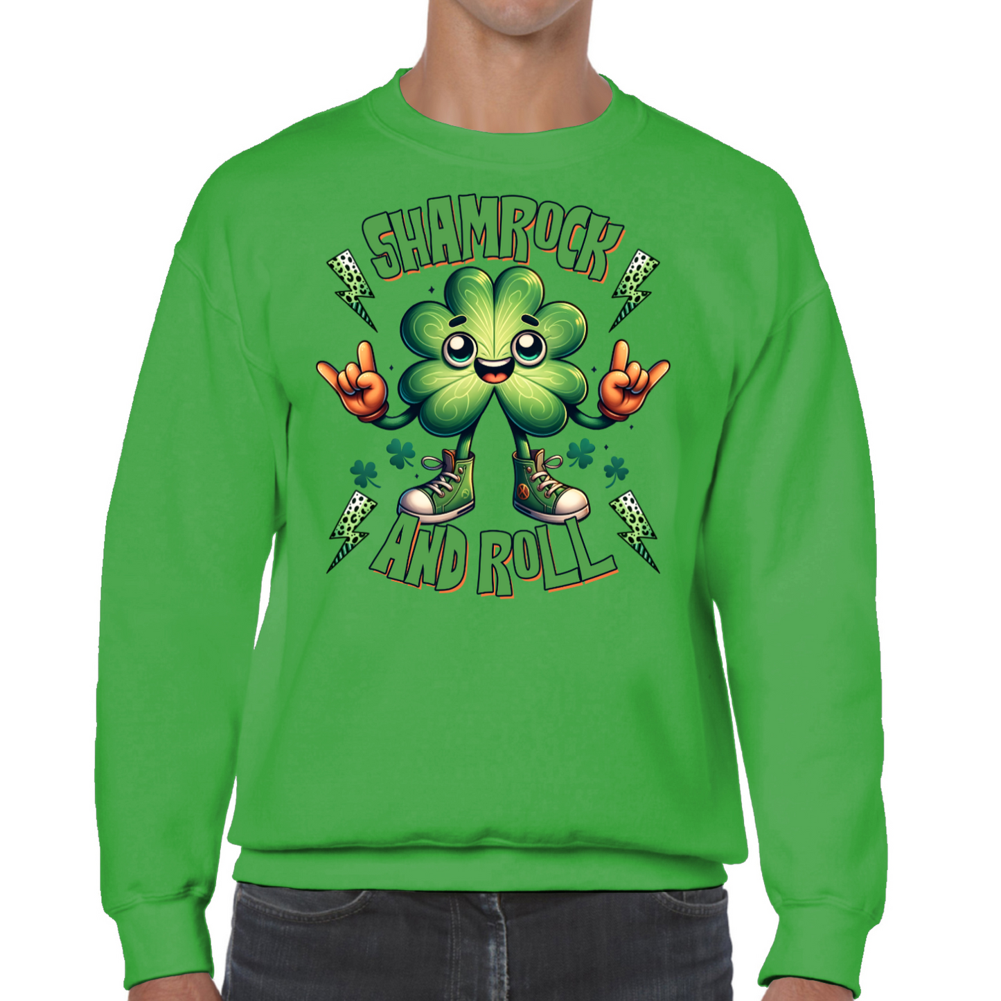 Shamrock and Roll St Patrick's Day Sweatshirt