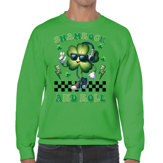 Shamrock and Roll St Patrick's Day Sweatshirt