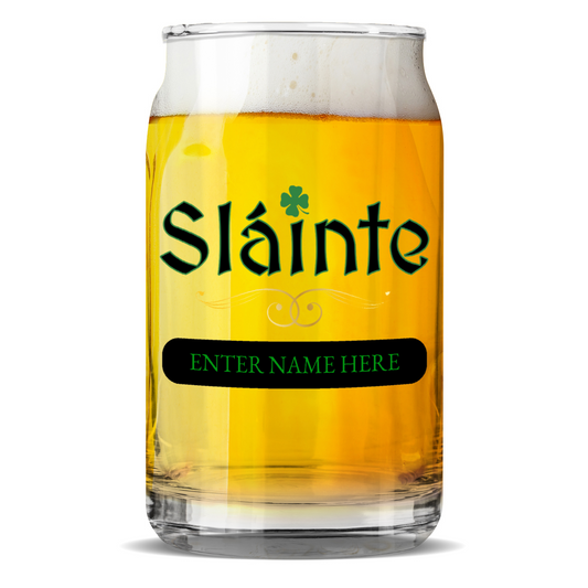 Slainte St Patrick's Day Sculptured Drinking Glass