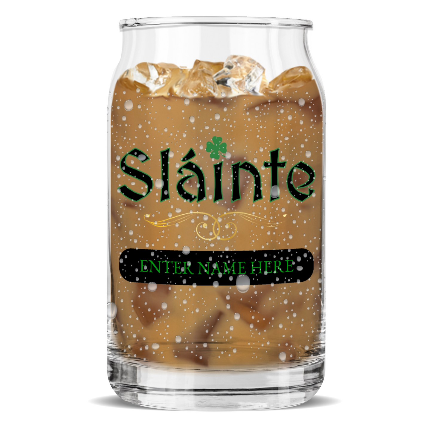 Slainte St Patrick's Day Sculptured Drinking Glass