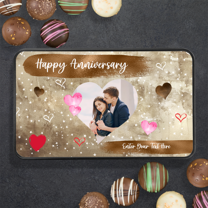 Happy Anniversary Keepsake Handmade Chocolates In A Personalized Keepsake Tin