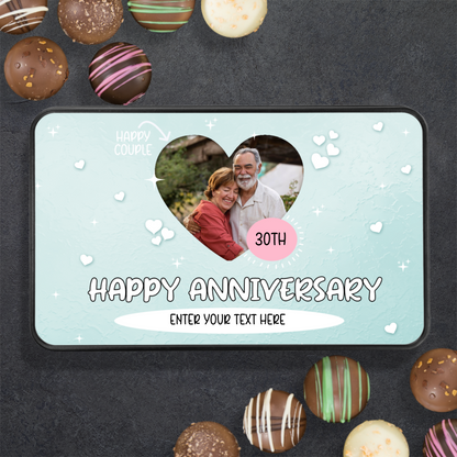 Happy Anniversary Handmade Chocolates In A Personalized Keepsake Tin