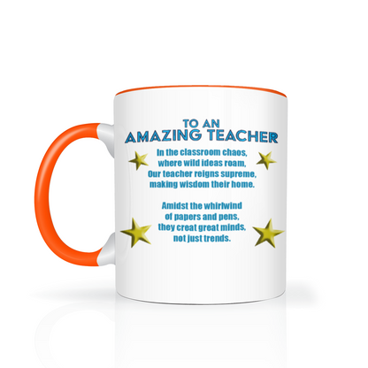 To An Amazing Teacher Two Tone Mug